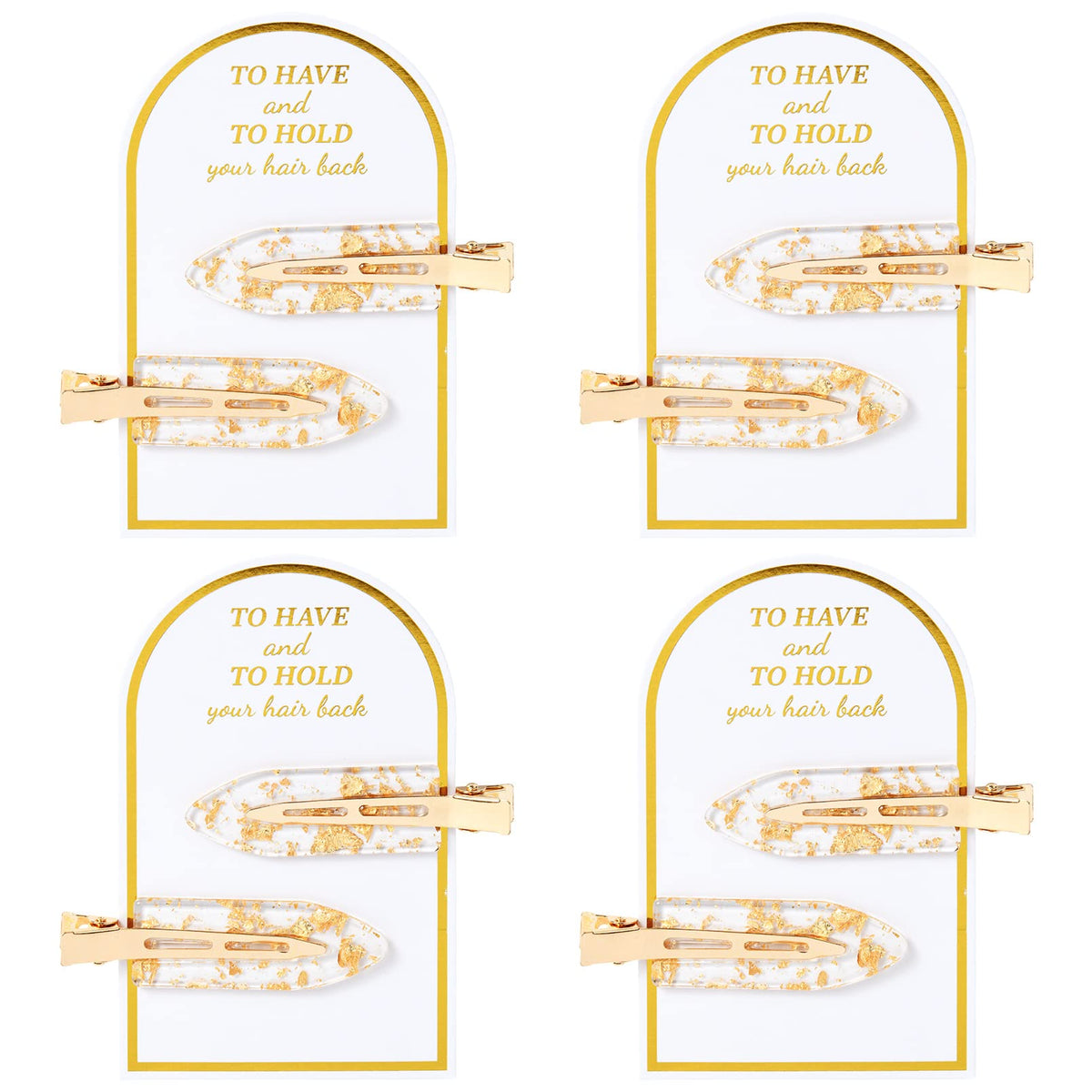 8PCS No Bend Hair Clips Bridesmaid No Crease Hair Clips Gold Glitter Makeup Creaseless HairClips Styling Hair accessories for Bride Women Girls