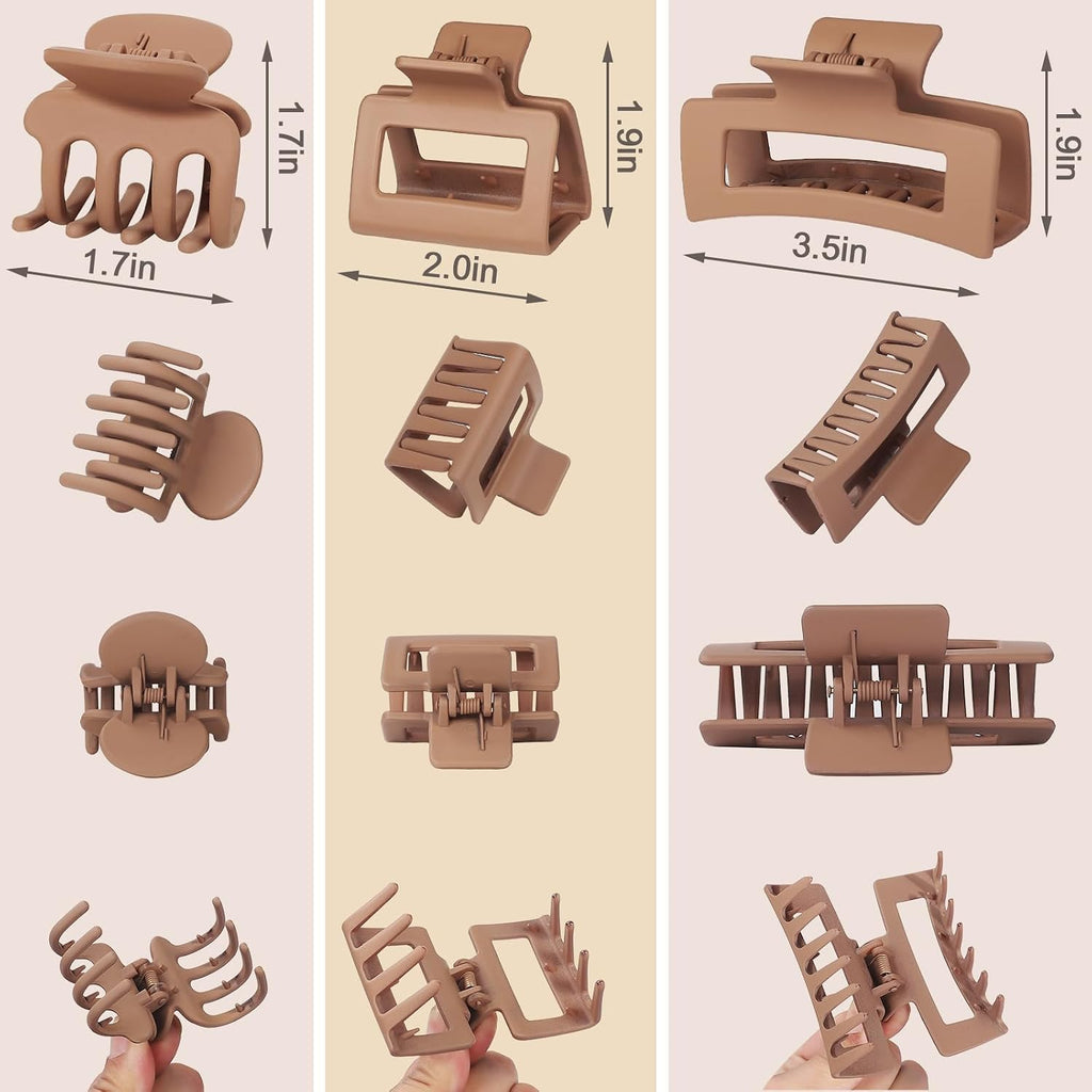 SMKSL 12 Pcs Hair Claw Clips for Women & Girls 3 Styles Hair Accessories