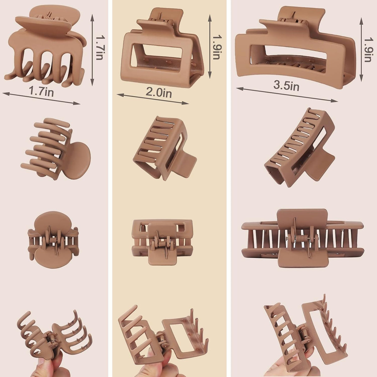 SMKSL 12 Pcs Hair Claw Clips for Women & Girls 3 Styles Hair Accessories