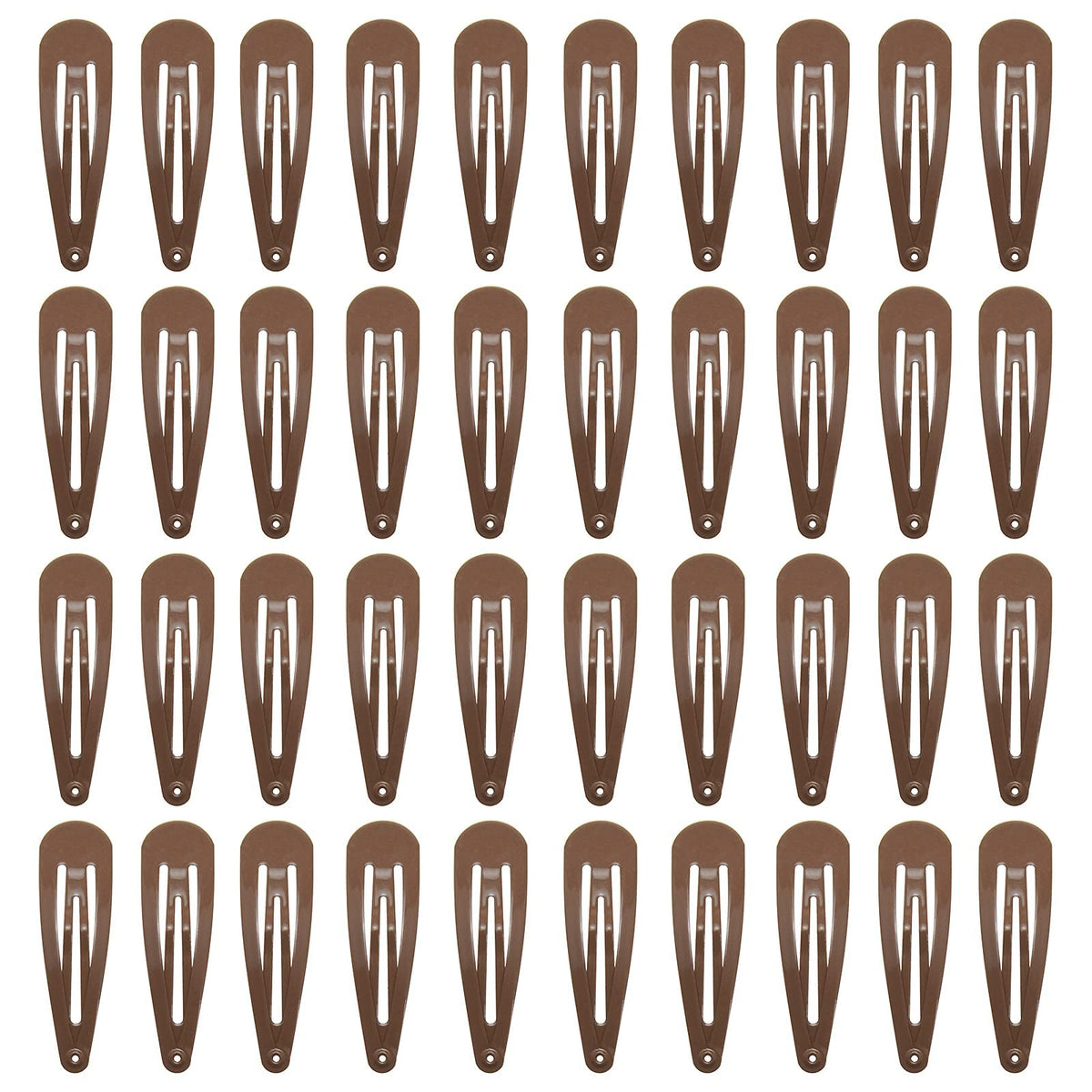 40 Pack Black 2 Inch Barrettes Women Metal Snap Hair Clips Accessories