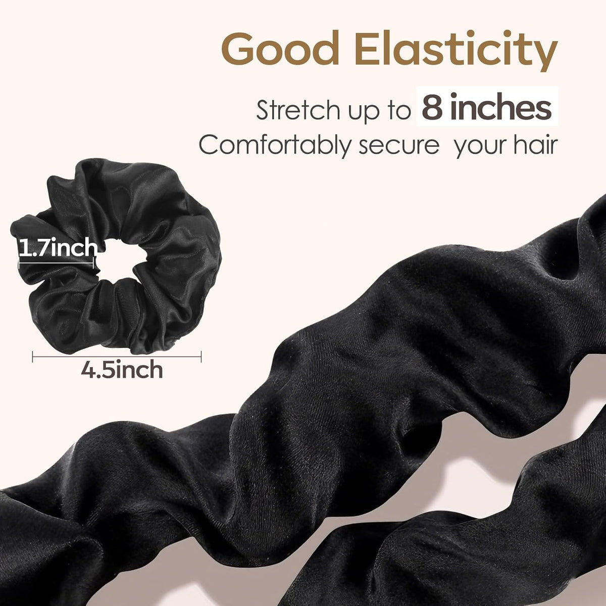 Satin Scrunchies for Women,Silk Hair Ties Fashion Soft Ties and Bands,Elastic Ponytail Holders No Damage Hair Accessories Thick Hair Styling - 20 Pcs Dark Color