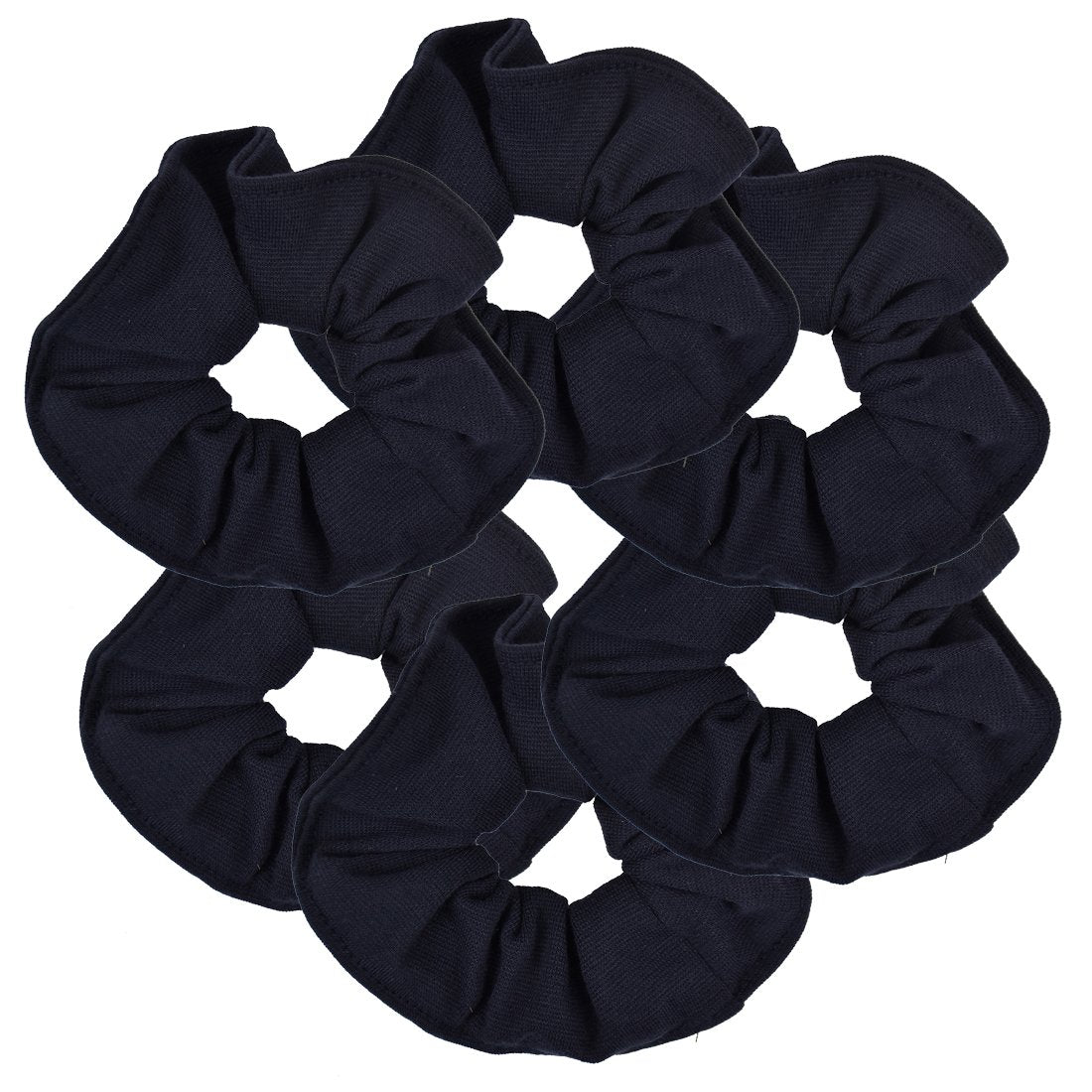 Motique Accessories Large Scrunchies for Women, Pack of 6, Black