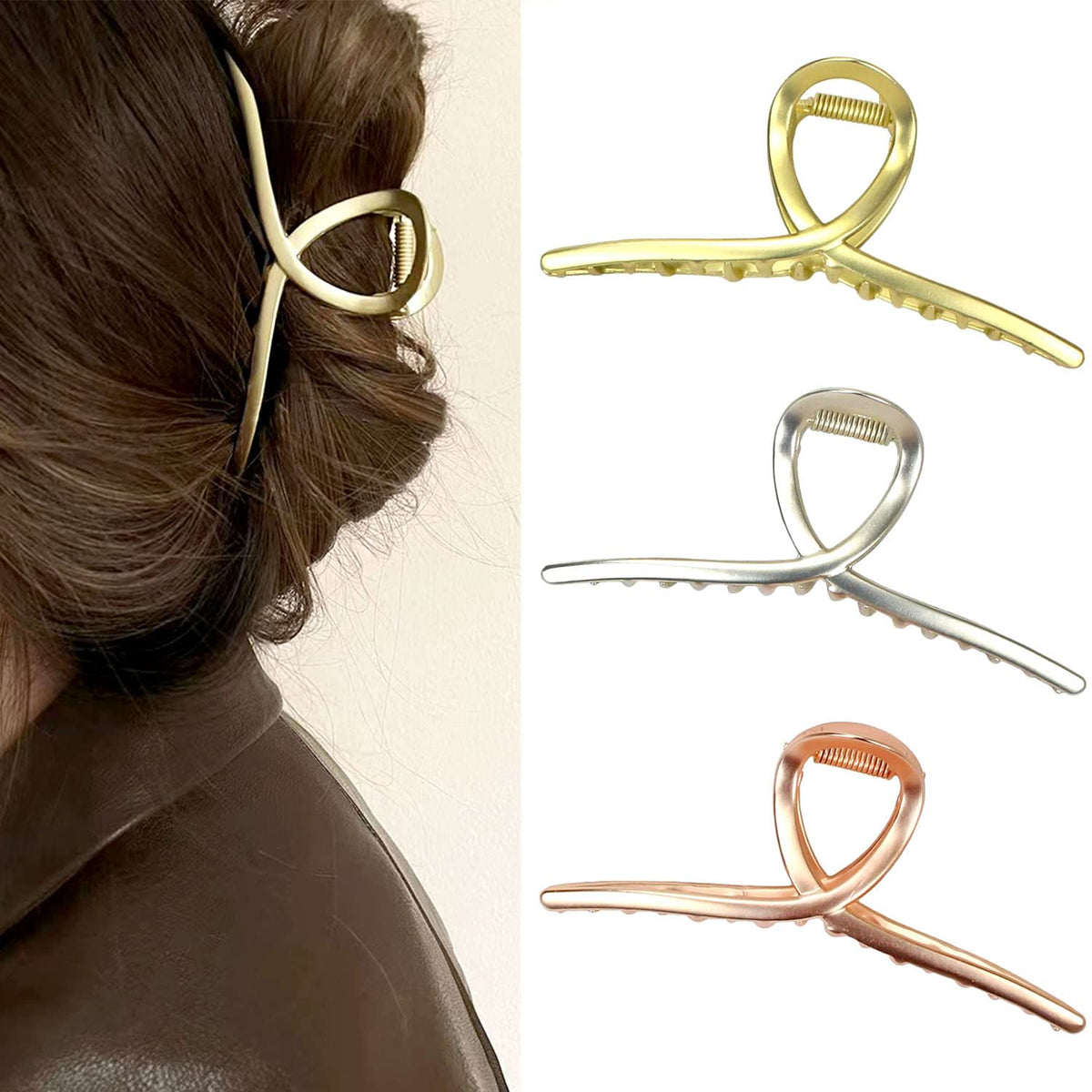 Big Hair Claw Clips - Butterfly Hair Accessories for Women and Girls with Long, Thick Hair - Large 5.1 Jelly Clips, 4 Pcs, Mother's Day Gifts
