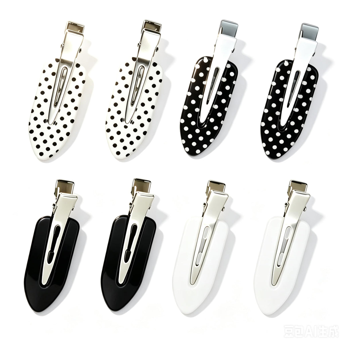 Polka Dot Hair Clips Classic Retro Alligator Accessories for Women Black White Red No Bend Creaseless Hair Styling Makeup Face Washing Workout Bangs