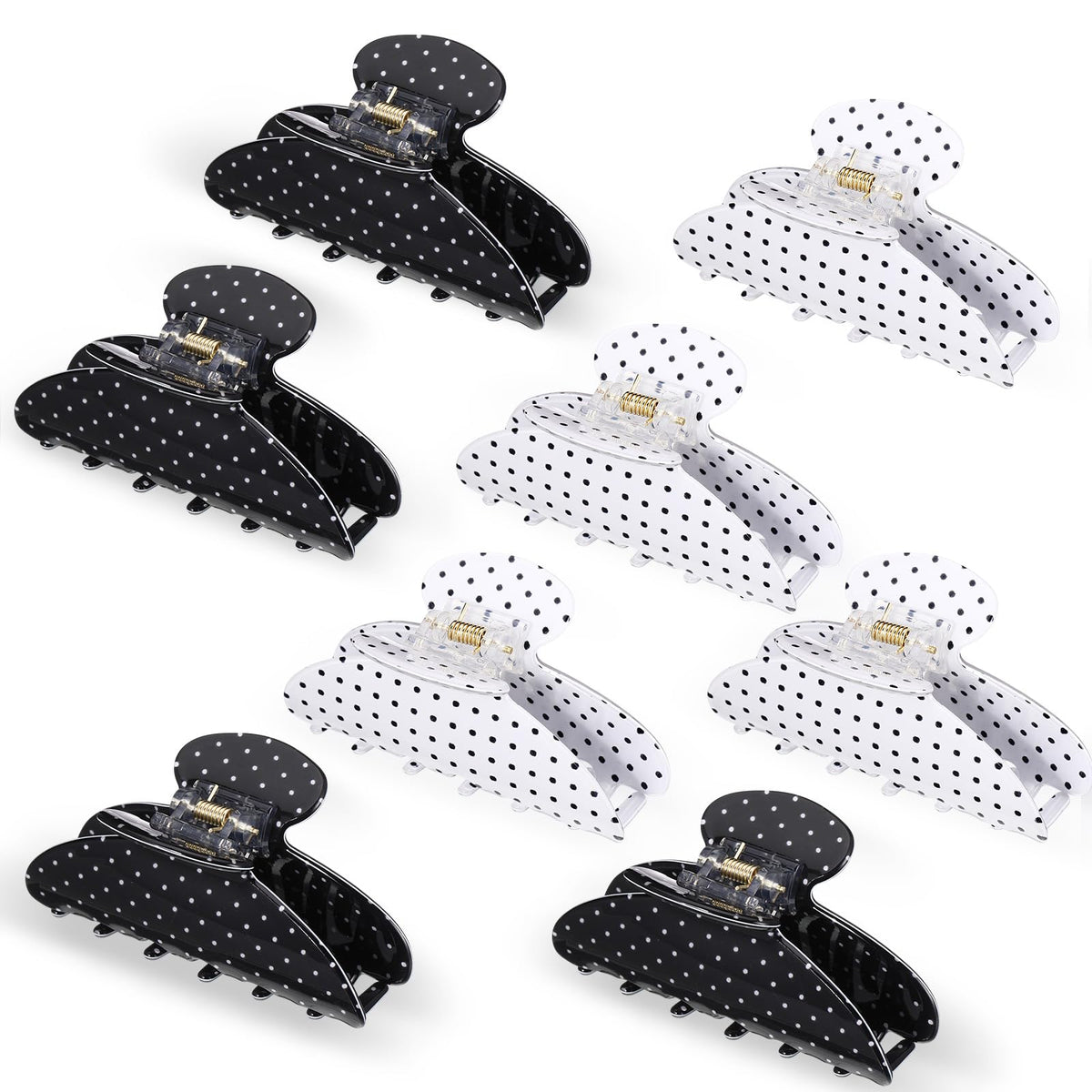 8 Pcs Large Acrylic Hair Claw Clips,Ink Painting,Dusk Color