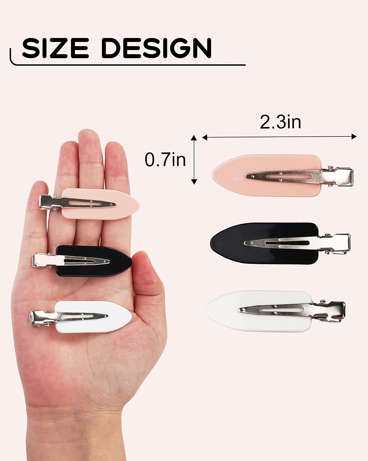 No Bend Hair Clips - 60 Pcs Creaseless Clips for Sectioning, 2.3in Makeup Styling Clips in 3 Colors