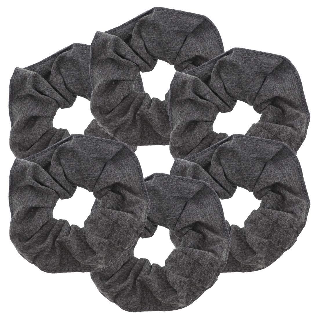 Motique Accessories Large Scrunchies for Women, Pack of 6, Black