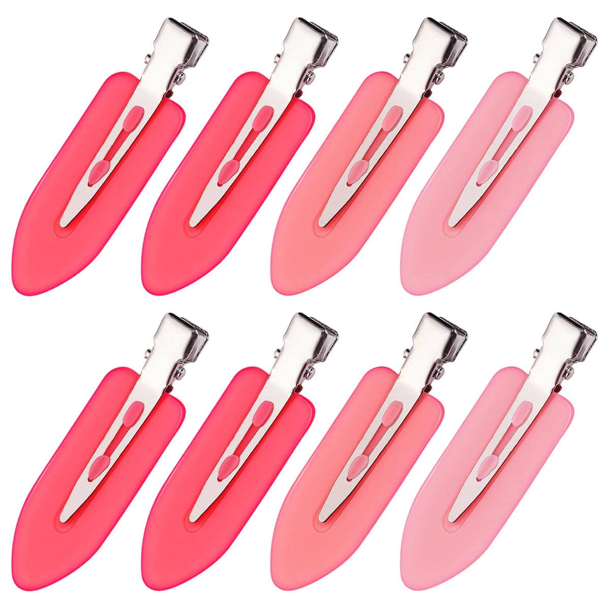 8Pcs Creaseless Hair Clips for Women Styling, 4 Black, 2 White, 2 Pink