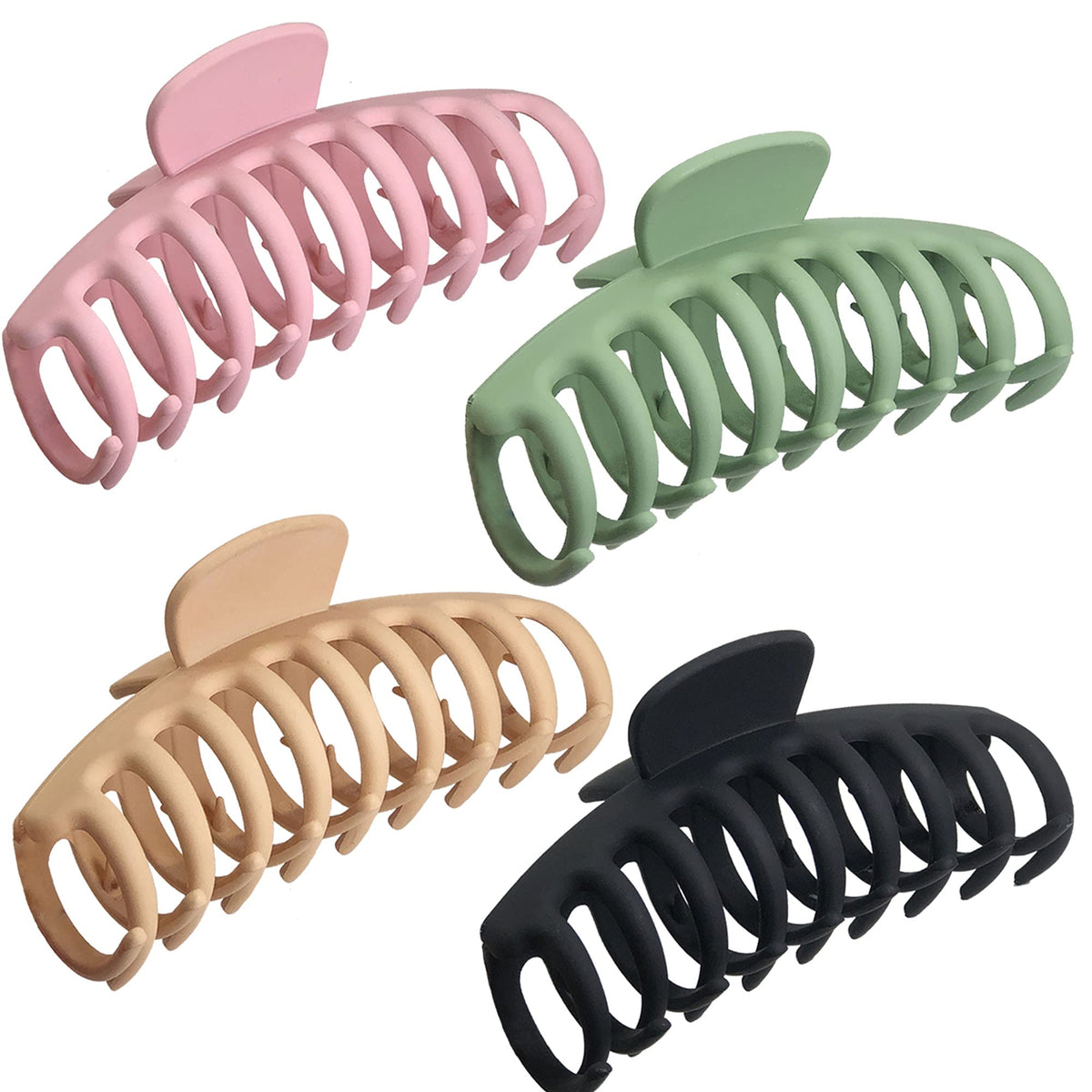 OWIIZI 4.3" Large Hair Claw Clips for Women Long Thick Hair (4 Packs)