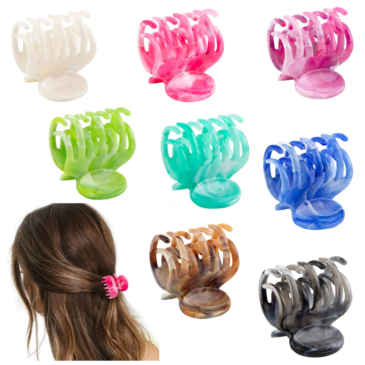1.6" Matte Small Double Row Teeth Hair Clips for Women Hair Claw Clips