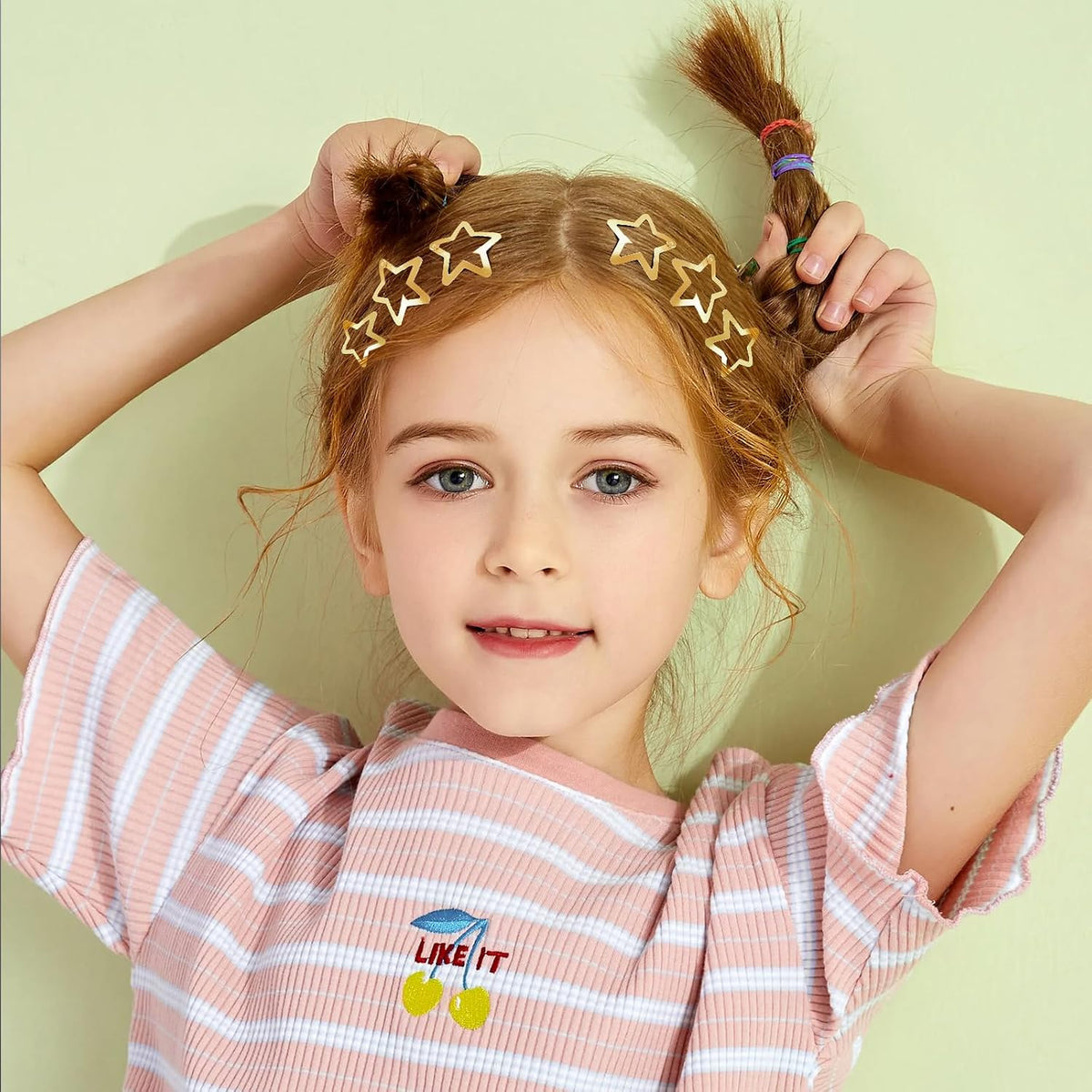 SAOROPEB Star Hair Clips 2000s Y2K Hair Accessories-15 PCS 1.57"-Gold