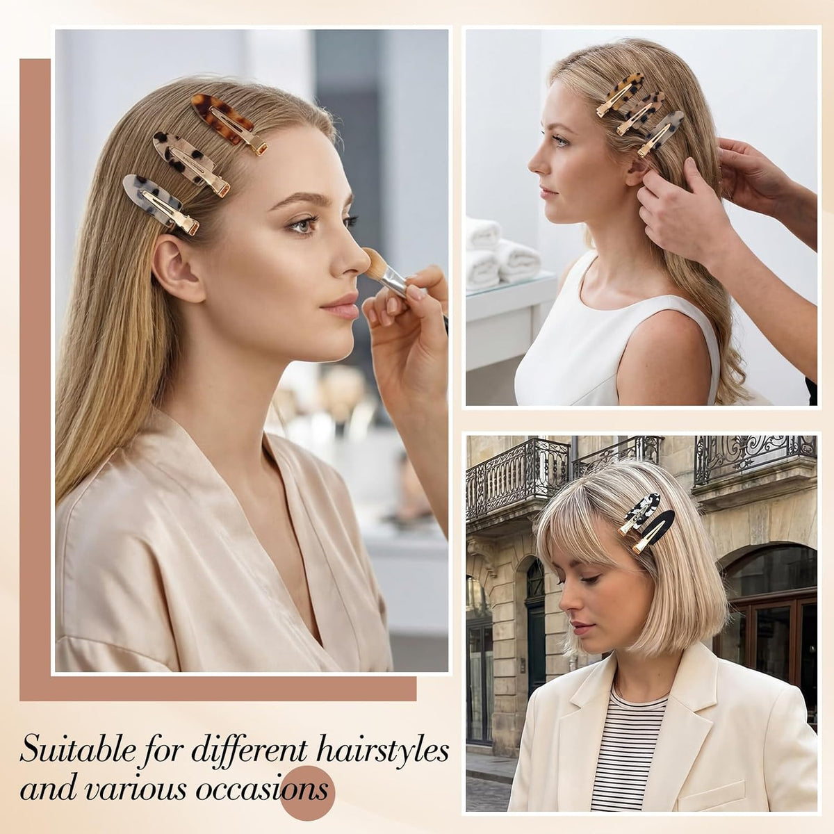 obeoby 14 Pcs No Crease Hair Clips For Women Girls Makeup Styling, 2.36 In