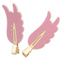 2 Piece Angel Wing Hair Clips with Rhinestones Pink Creaseless Hair Clips for Women Cute Wing Hairpins Kawaii Cartoon Barrettes Cute Y2K Makeup Accessories