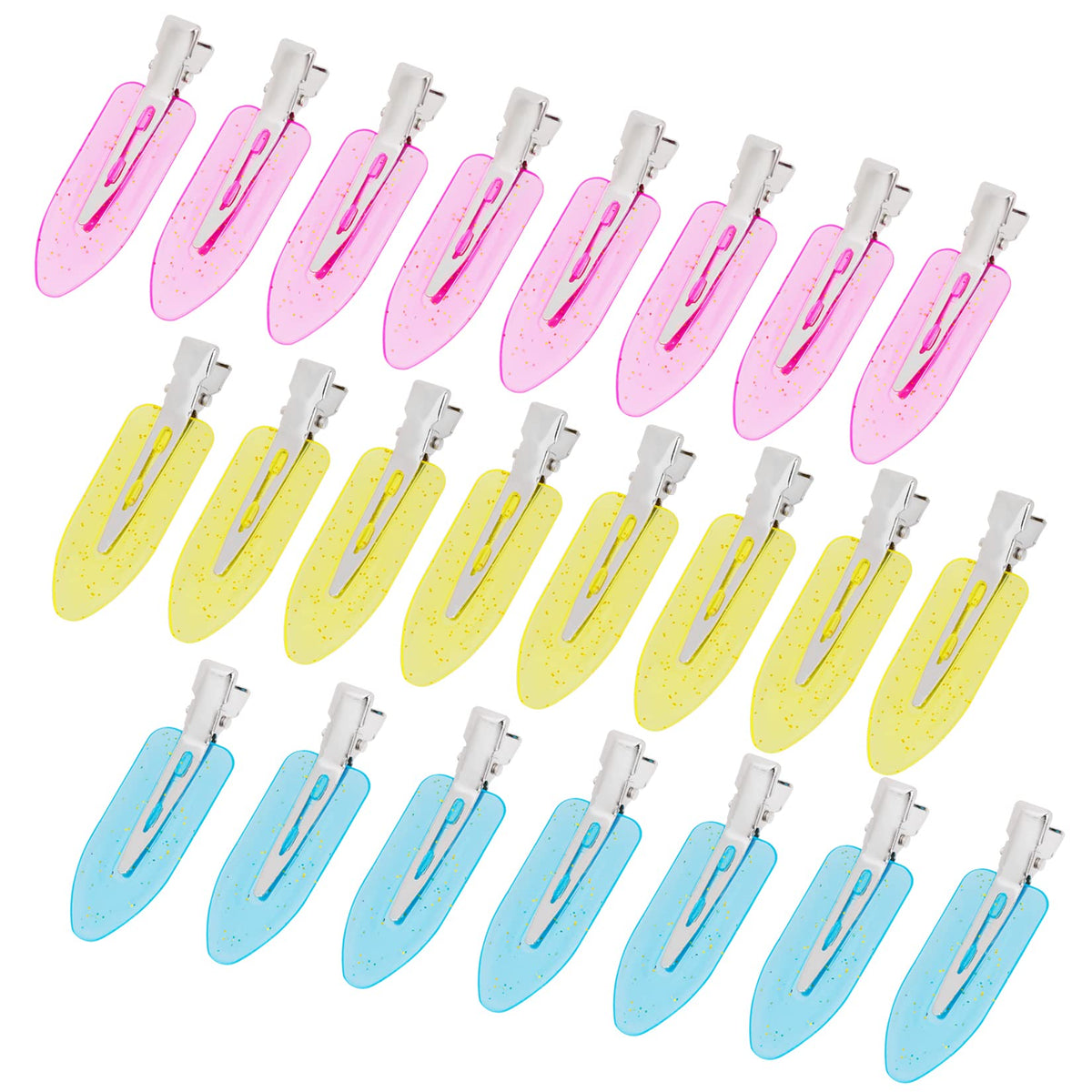 Wobe 24 Pcs Creaseless Hair Clips for Women Makeup, Black/Pink/White