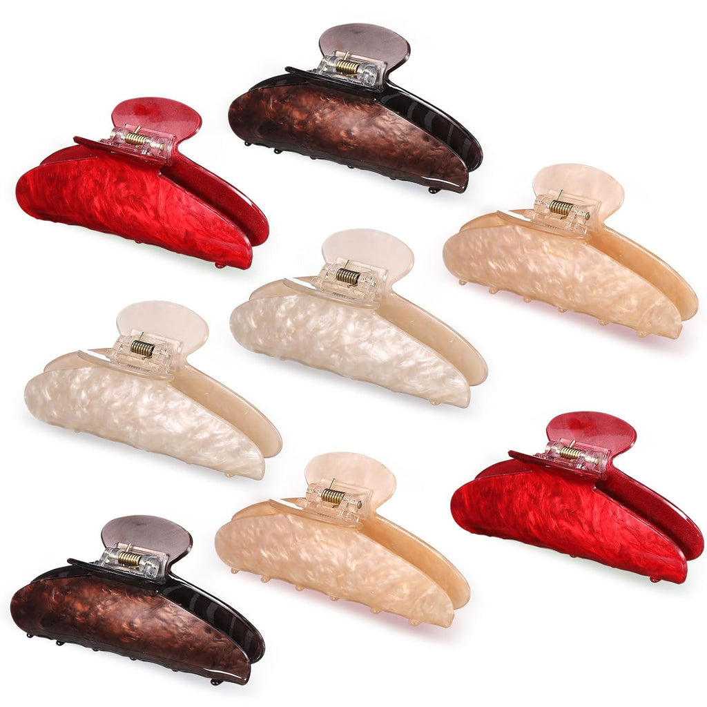 8 Pcs Large Acrylic Hair Claw Clips,Ink Painting,Dusk Color