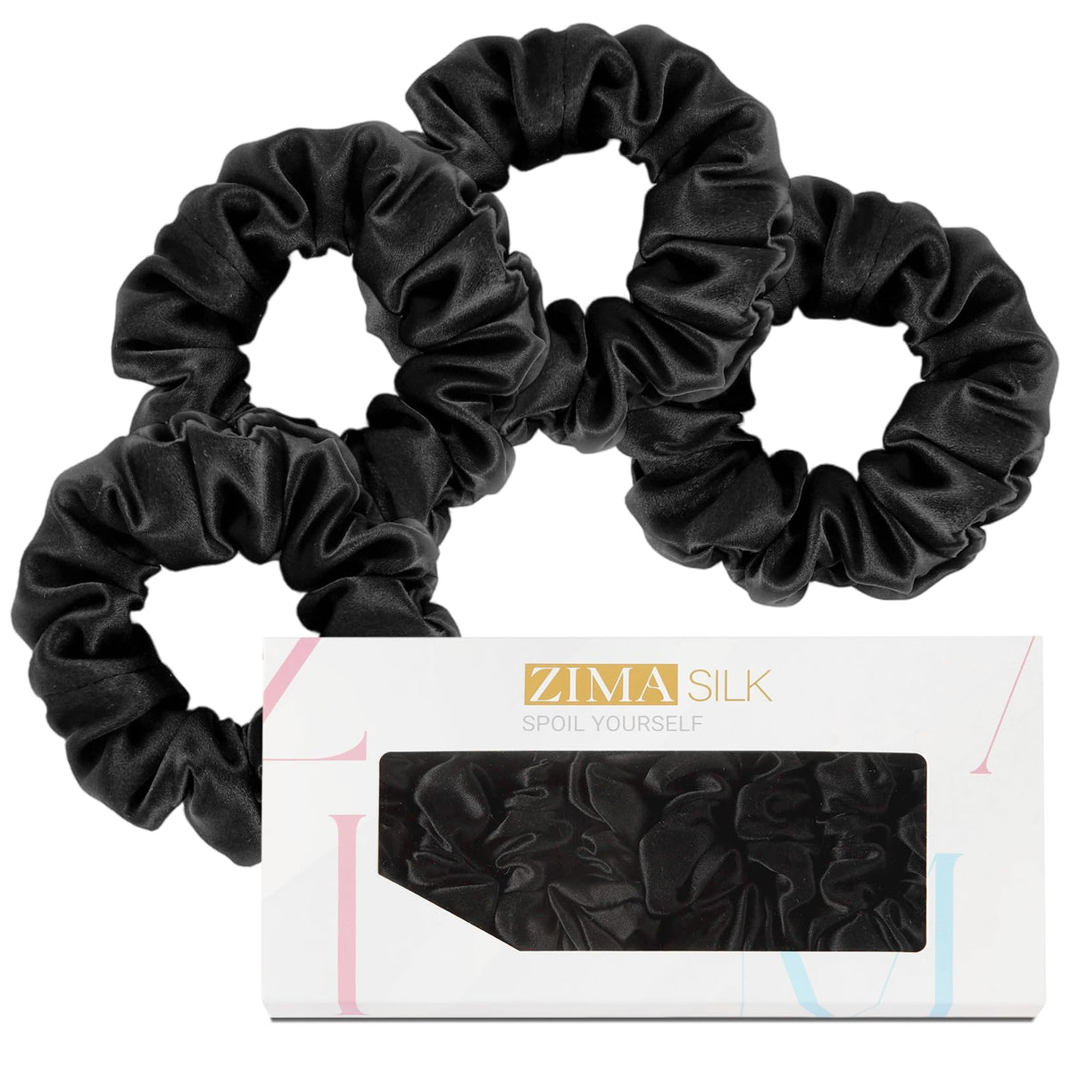 ZIMASILK 100% Pure Mulberry Silk Hair Scrunchies for Women
