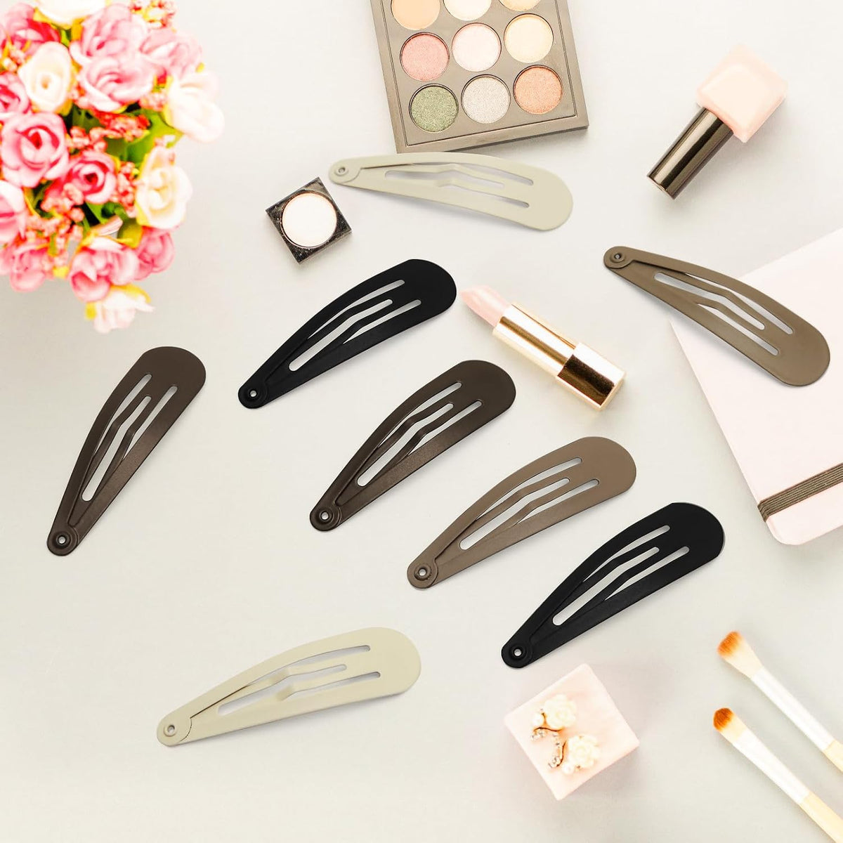 GKETN Snap Hair Clips for Women and Girls Water Drop Non Slip Hair Barrettes Matte Finished Metal Hair Clips Accessory Mixed Color 16 PCS 1.89"