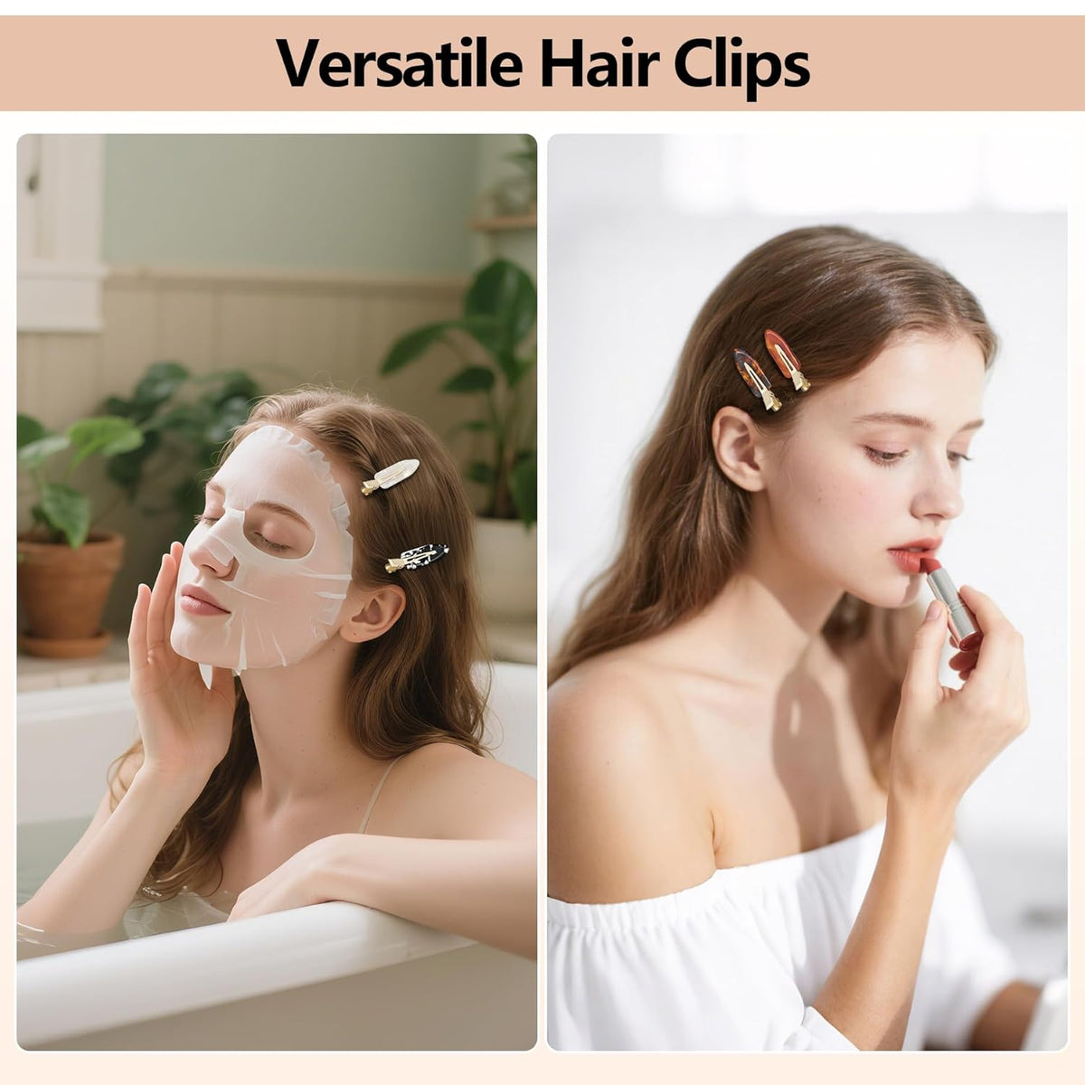 YIERSO 8 Pcs No Bend Hair Clips No Crease Makeup Duckbill Clip for Women