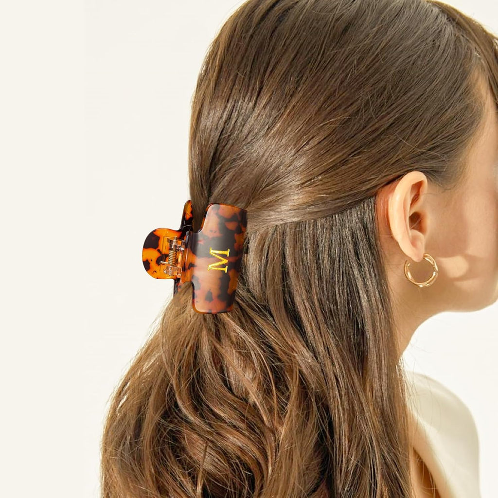 Gifts for Women Teen Girls,Small Initial Hair Clips - Tortoise,A