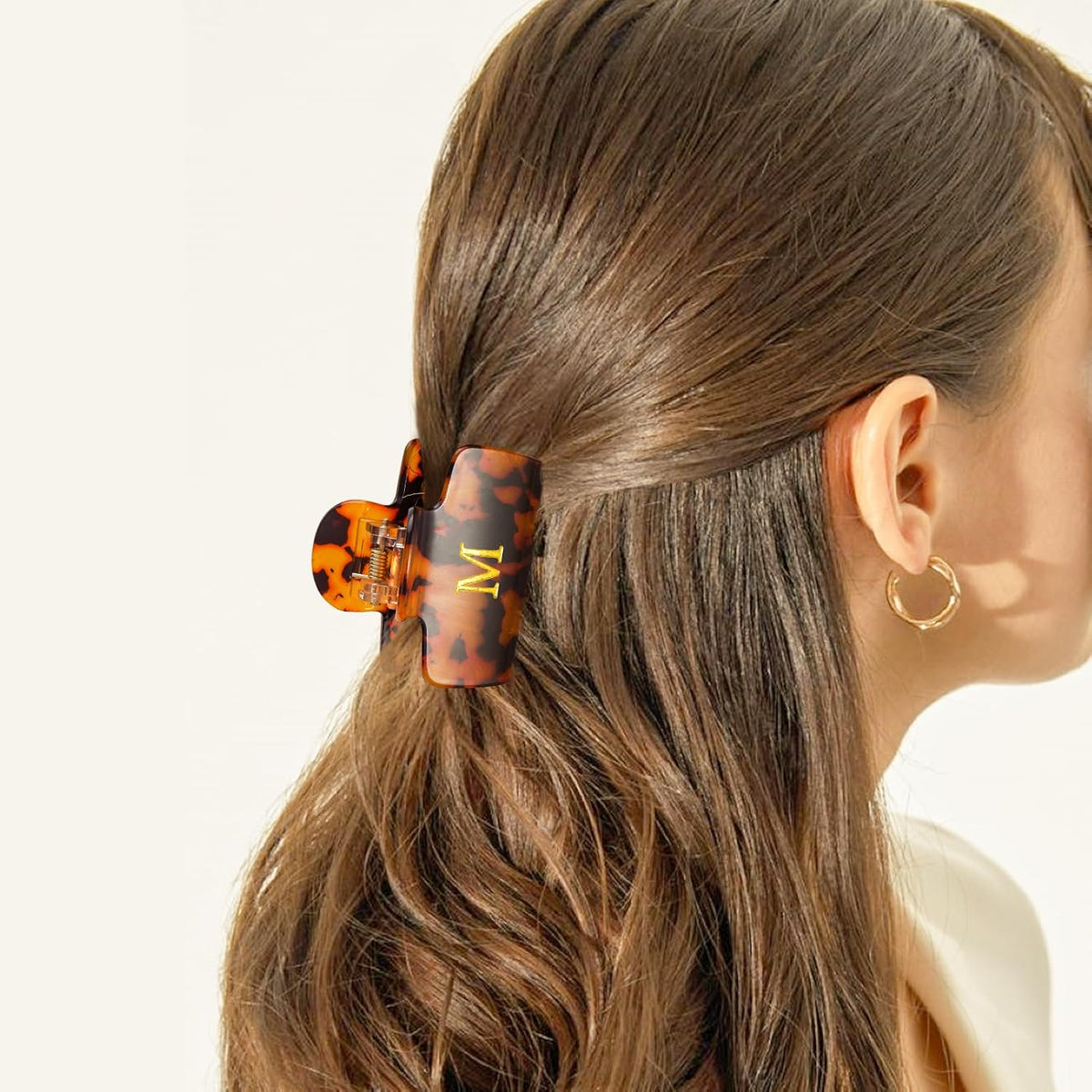 Gifts for Women Teen Girls,Small Initial Hair Clips - Tortoise,A