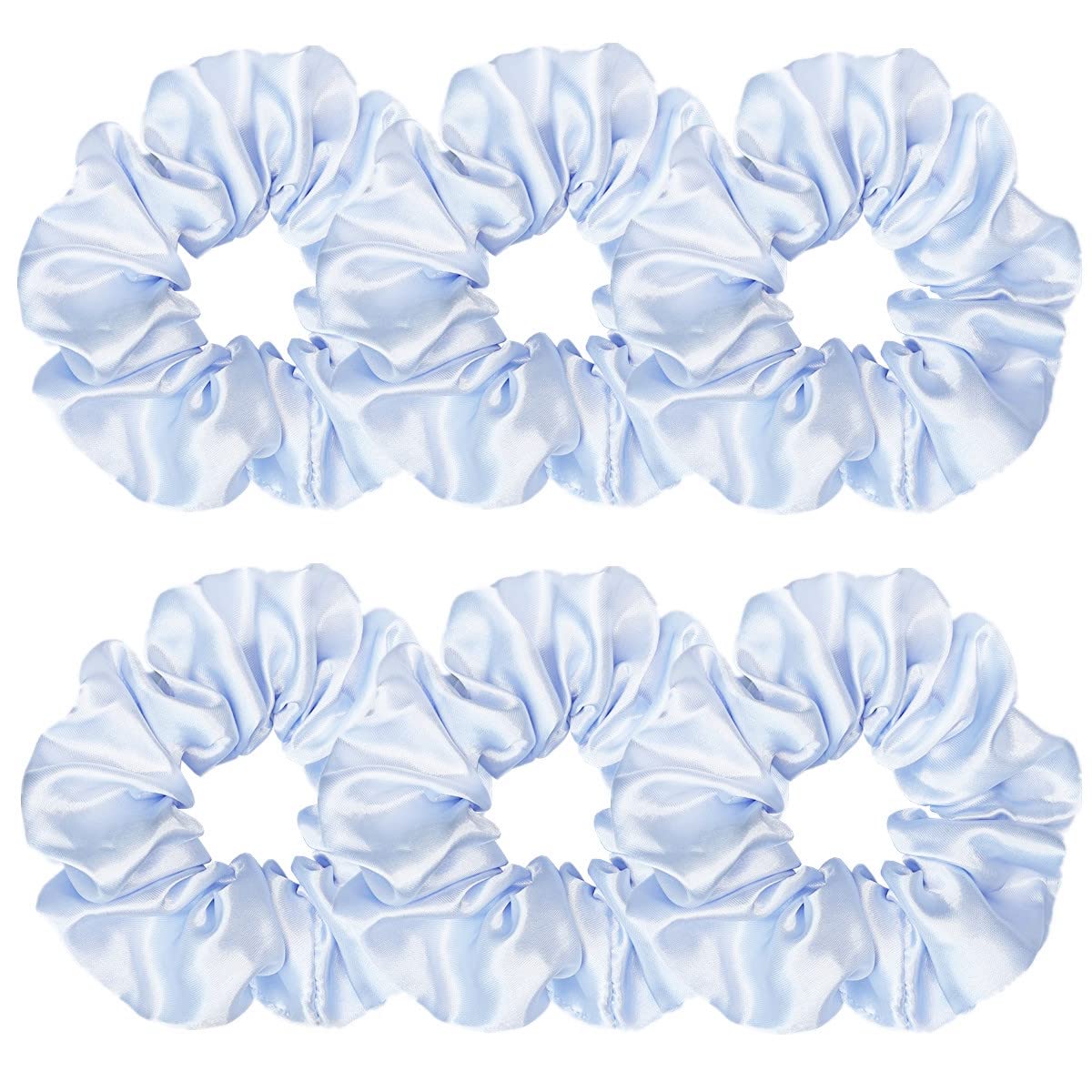 Sufermoe 6 Pcs Satin Silk Hair Scrunchies, 4.5 Inch, Dark Brown, Hair Accessories for Women and Girls