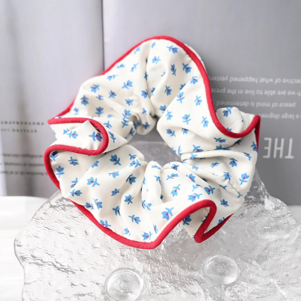 : Chic Striped Hair Scrunchies for Girls and Women，Elastic Hair Bands，for everyday styling，4 in pack，scrunchies (a)