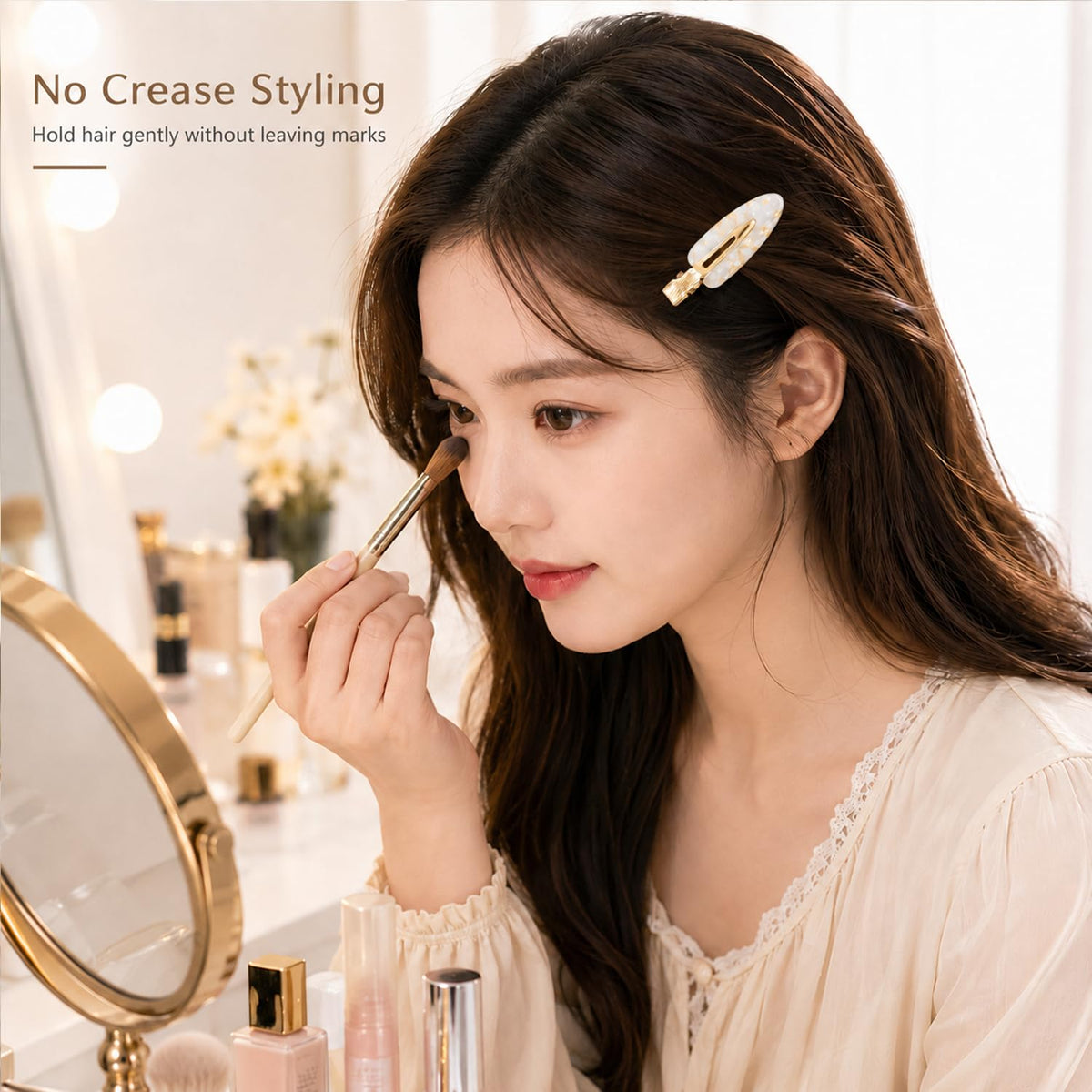 18PCS No Bend Hair Clips 6 Colors Resin Crease-Free Hair Barrettes (6×2 cm) No Dent Styling Clips for Makeup, Hair Sectioning, Bangs & Daily Use for Women