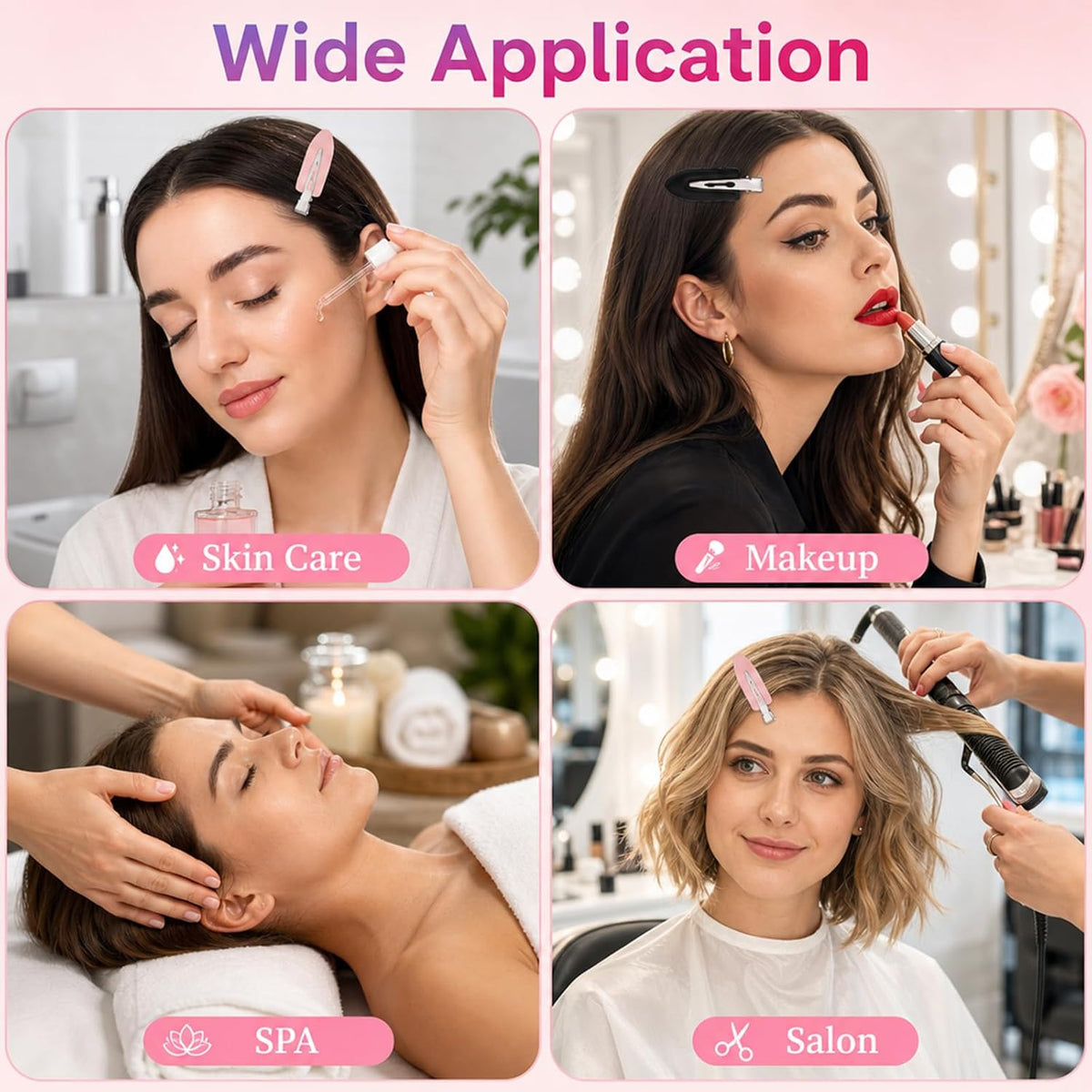 40 Pcs Creaseless Hair Clips No Crease Hair Clips Makeup Hairs Clip for Women Styling No Bend Non Slip Flat Bang Clip for Bangs Setting Makeup Skincare Salon Hairstyle