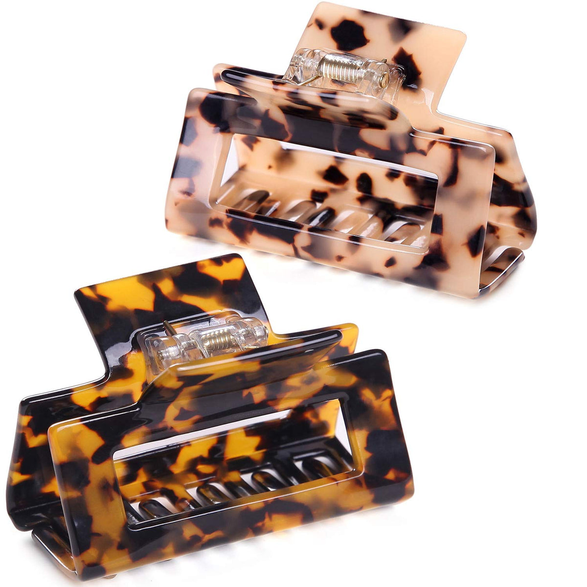 2 Pack Big Hair Claw Clips Tortoise Shell Nonslip Large Claw Clip For Women Celluloid Leopard Print Jaw Clips For Thick Hair