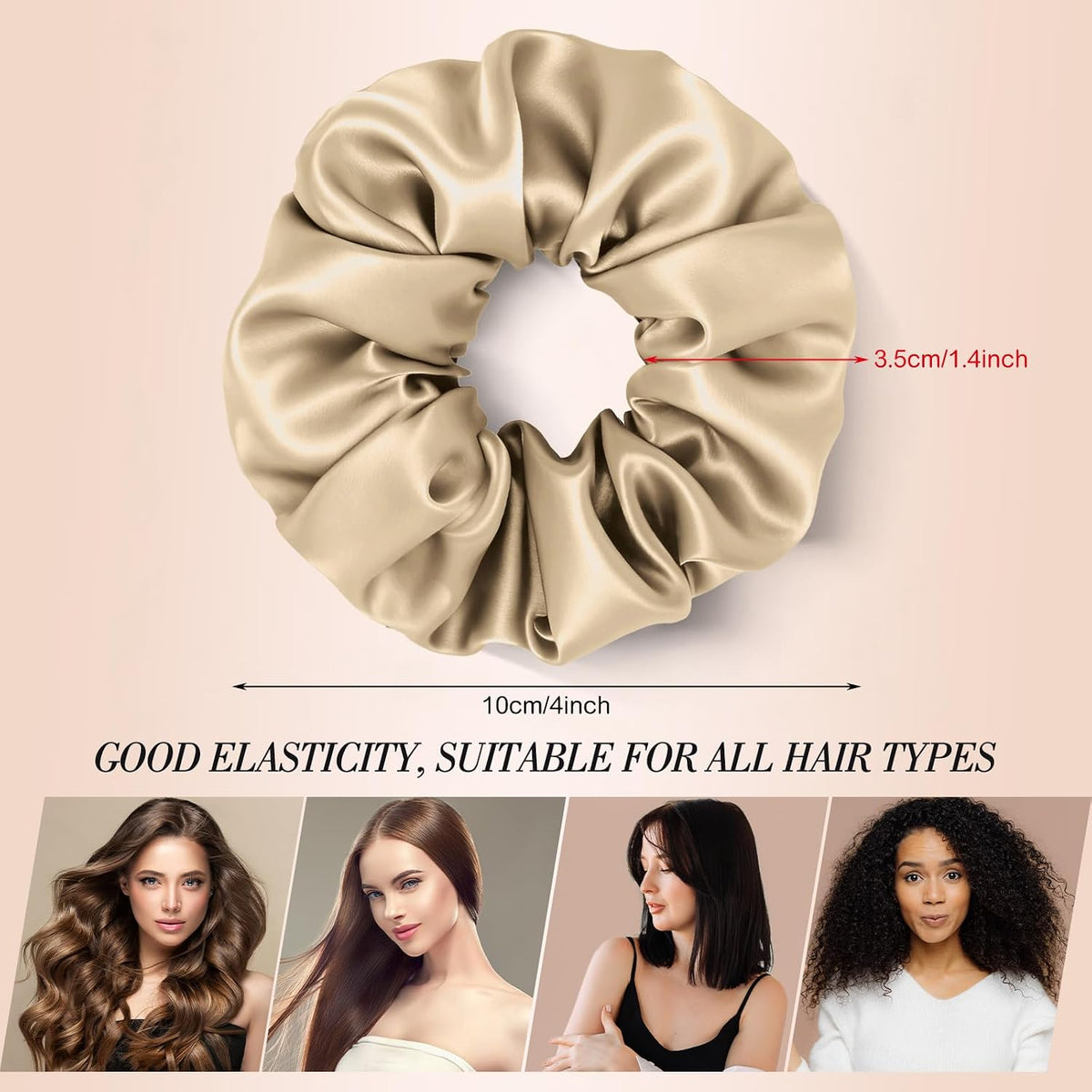 Satin Hair Scrunchies for Women, 8 Pack Satin Hair Ties for Thin Hair