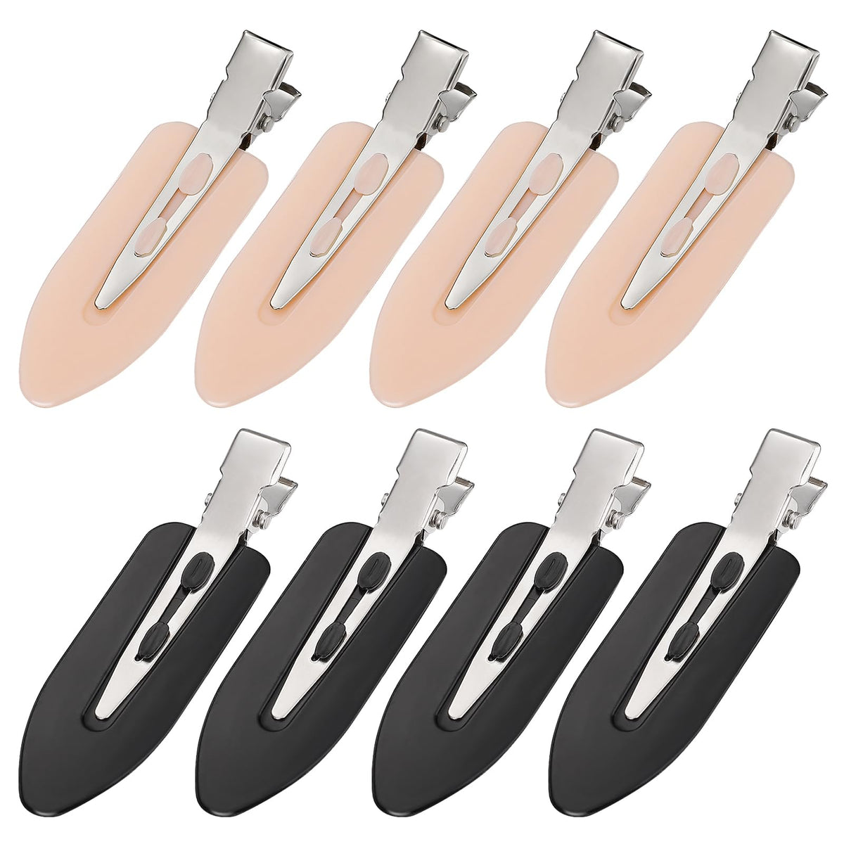 8Pcs Creaseless Hair Clips for Women Styling, 4 Black, 2 White, 2 Pink