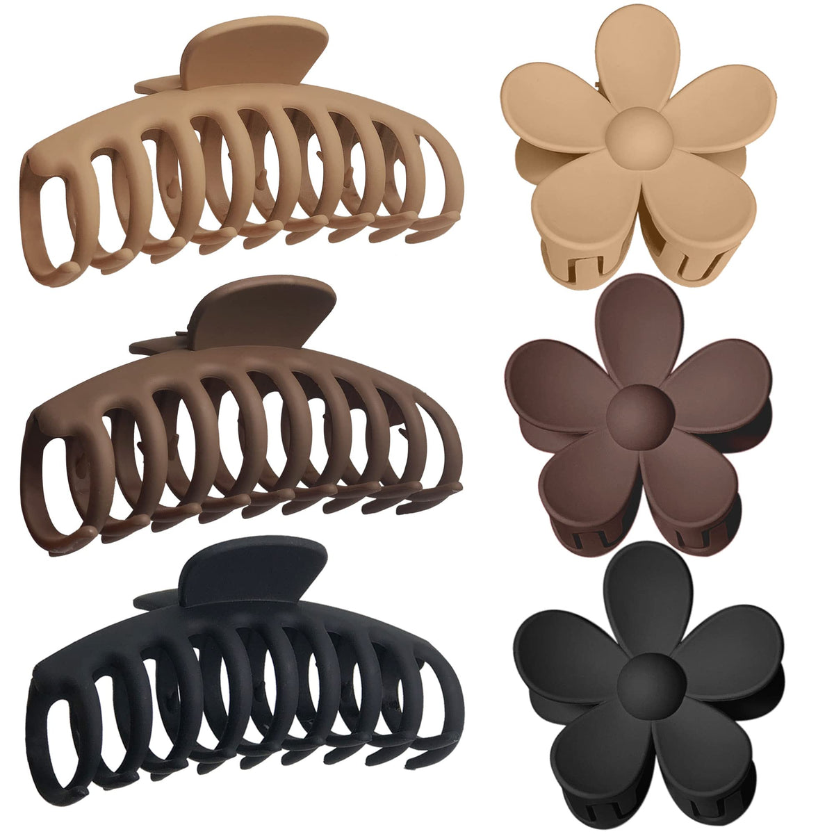 OWIIZI 4.3" Large Hair Claw Clips for Women Long Thick Hair (4 Packs)