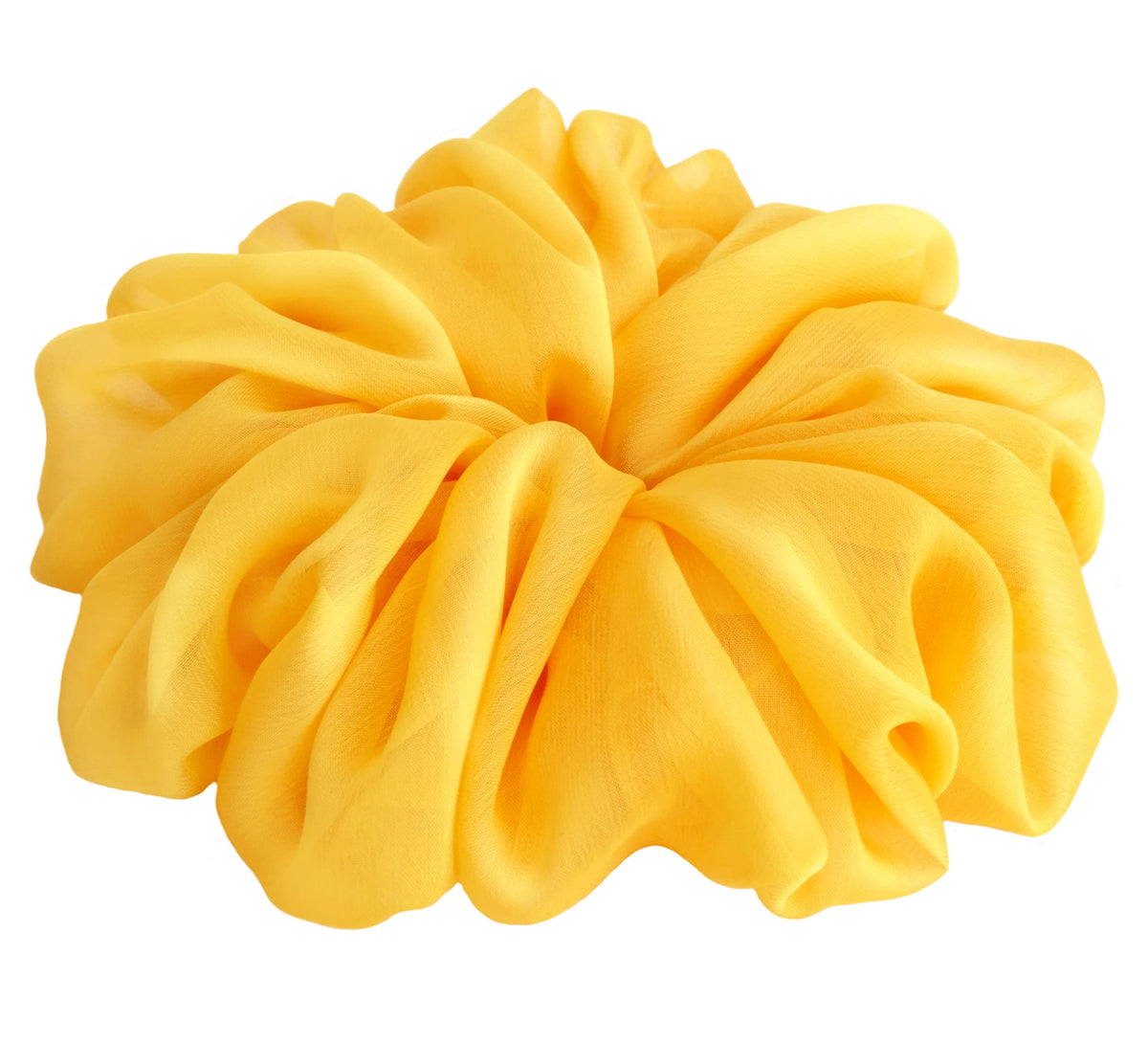 38 Colors Available, Soft Sheer Chiffon Big Hair Scrunchies (Black)