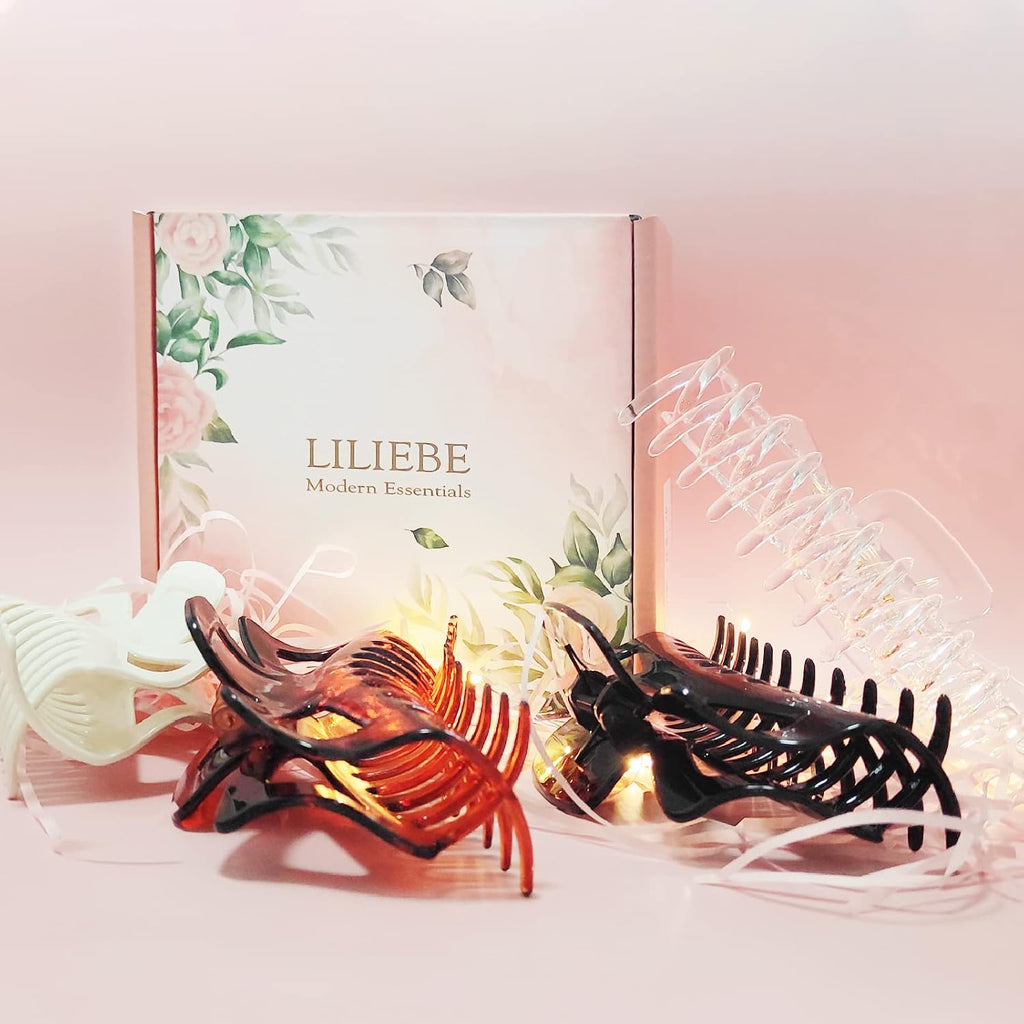 5.5” Large Hair Claw Clips, Big Hair Clips Enough to Hold Your Hair, Hair Clips for Women Thick Hair (Shiny-4pcs)