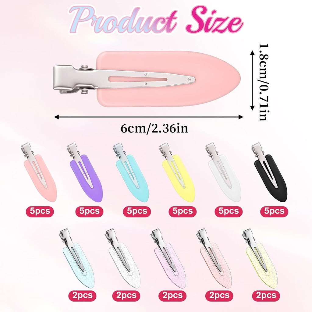 40 Pcs Creaseless Hair Clips No Crease Hair Clips Makeup Hairs Clip for Women Styling No Bend Non Slip Flat Bang Clip for Bangs Setting Makeup Skincare Salon Hairstyle