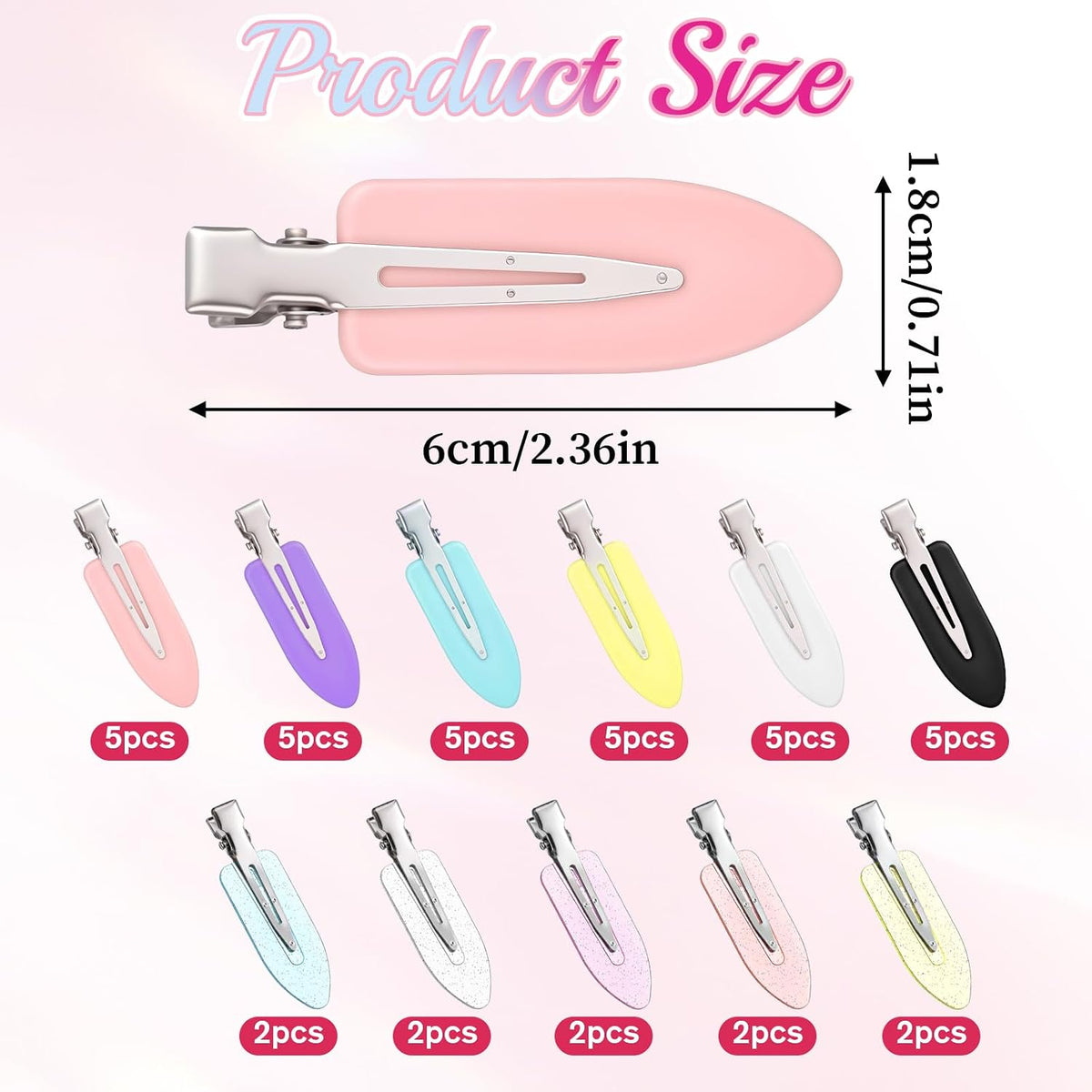 40 Pcs Creaseless Hair Clips No Crease Hair Clips Makeup Hairs Clip for Women Styling No Bend Non Slip Flat Bang Clip for Bangs Setting Makeup Skincare Salon Hairstyle