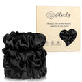 4 Pcs Mulberry Silk Scrunchies for Hair Sleep, No Damag Frizz Control