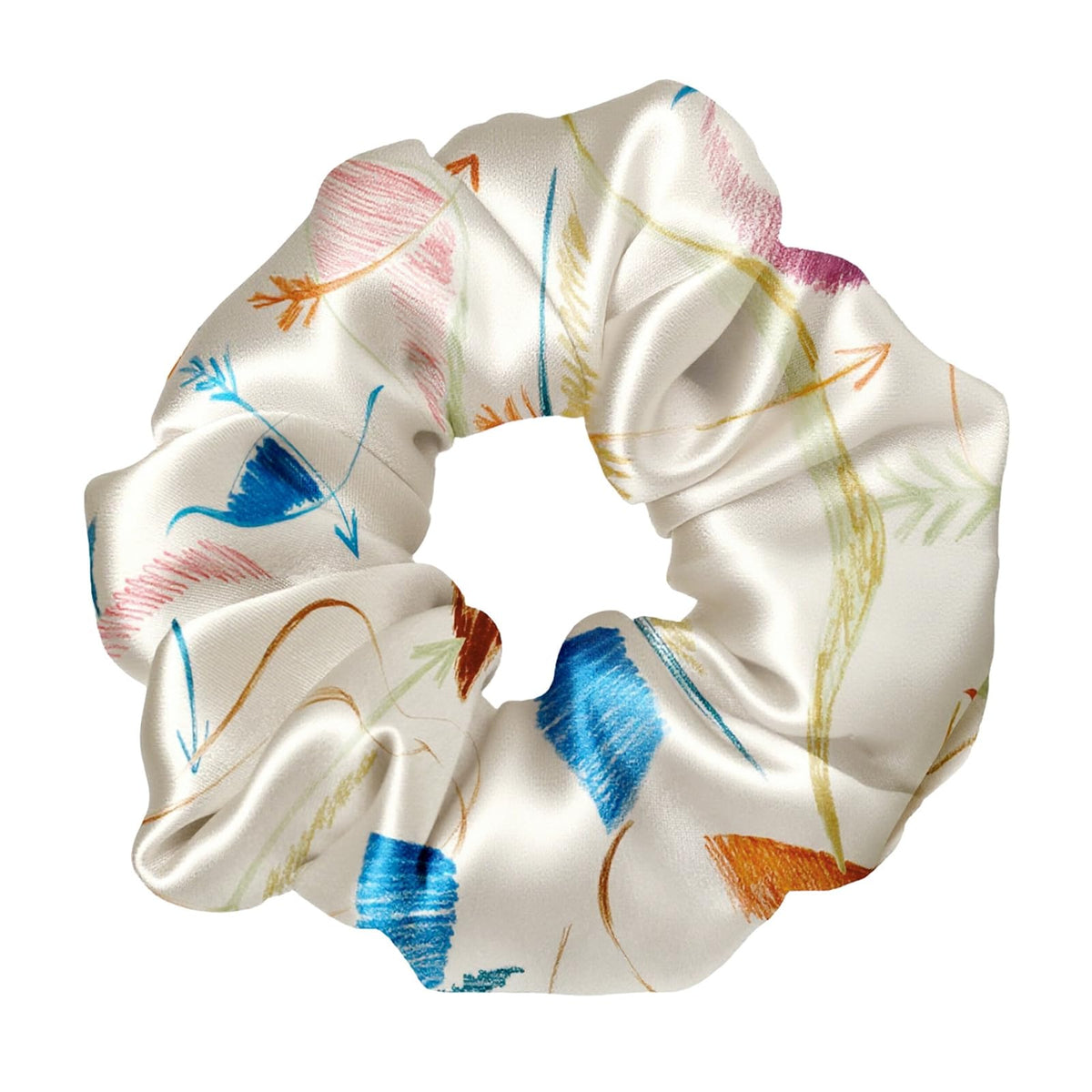 LilySilk Hair Tie, 100% Mulberry Silk Hair Scrunchies for Frizz & Breakage Prevention, Elastic Silk Ponytail Holders, 1Pc, Ivory