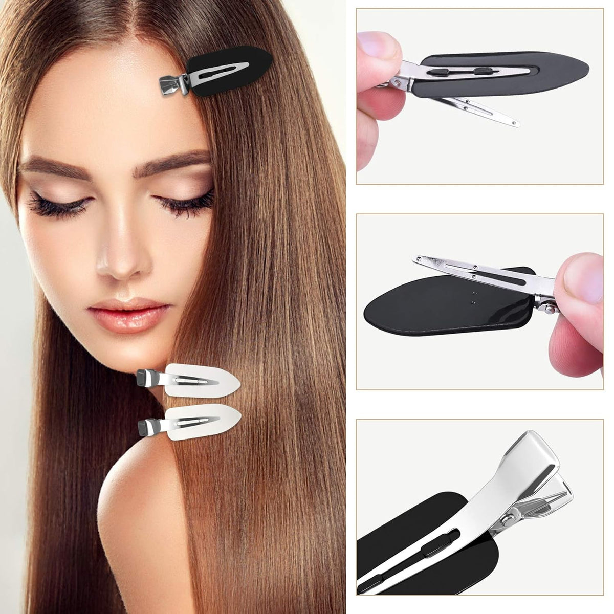 Hair Clip, 12 Pcs No Crease Hair Clips for Styling and Makeup