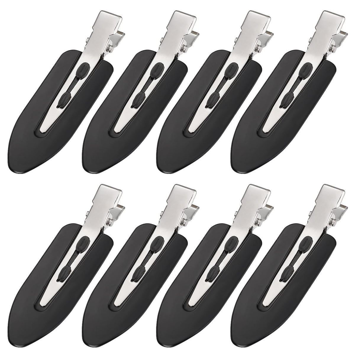 8Pcs Creaseless Hair Clips for Women Styling, 4 Black, 2 White, 2 Pink