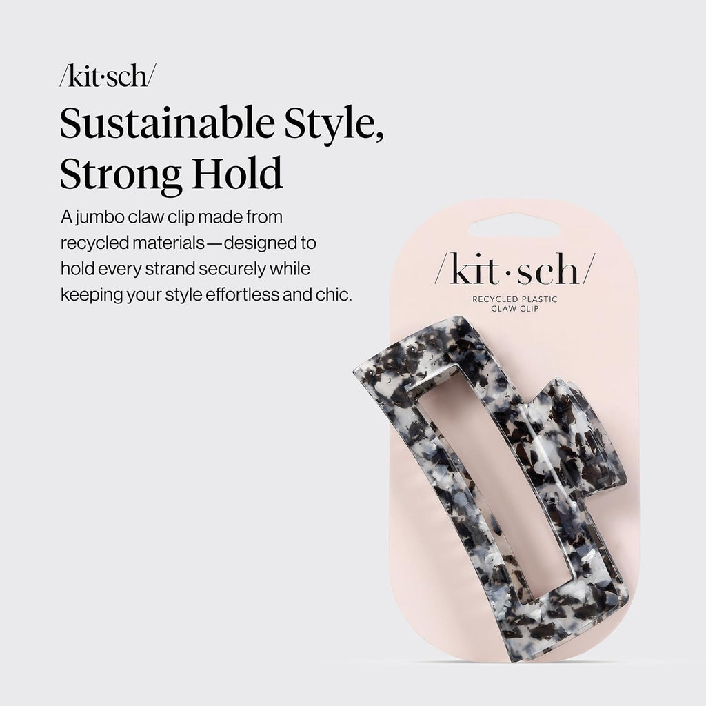 Kitsch Jumbo Open Shaped Hair Clip for Women - Black, 1pc