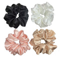 Large satin Scrunchies XL Silk Oversized Scrunchie for Thick long Hair Scrunchy Bobbles Hair Ties Jumbo for Women Girls (BW DOT)
