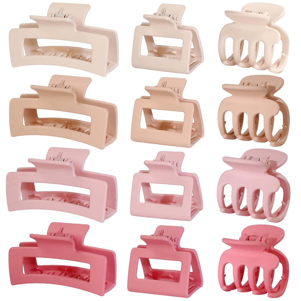 SMKSL 12 Pcs Hair Claw Clips for Women & Girls 3 Styles Hair Accessories
