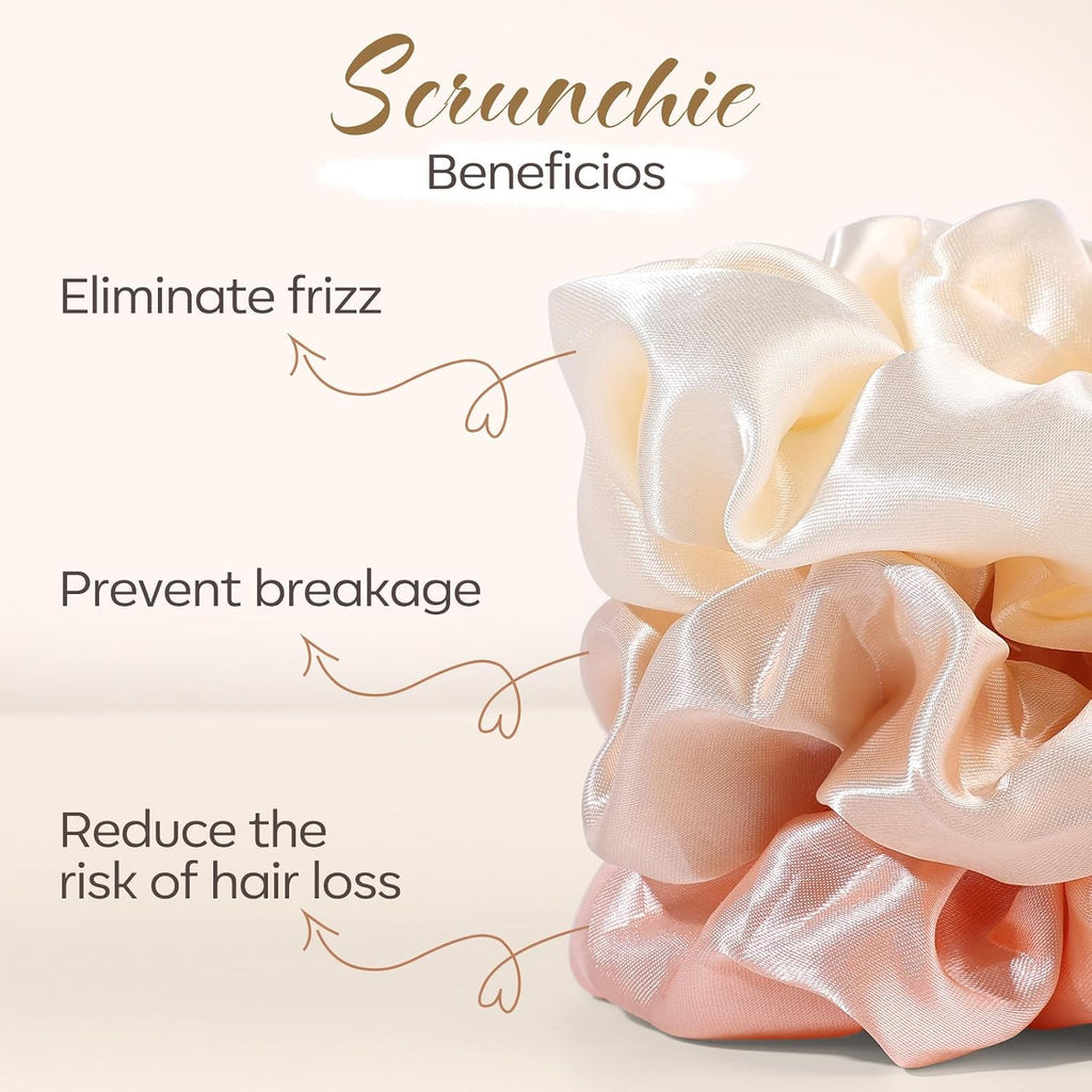 Satin Scrunchies for Women,Silk Hair Ties Fashion Soft Ties and Bands,Elastic Ponytail Holders No Damage Hair Accessories Thick Hair Styling - 20 Pcs Dark Color
