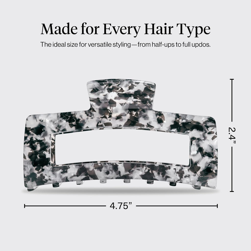 Kitsch Jumbo Open Shaped Hair Clip for Women - Black, 1pc