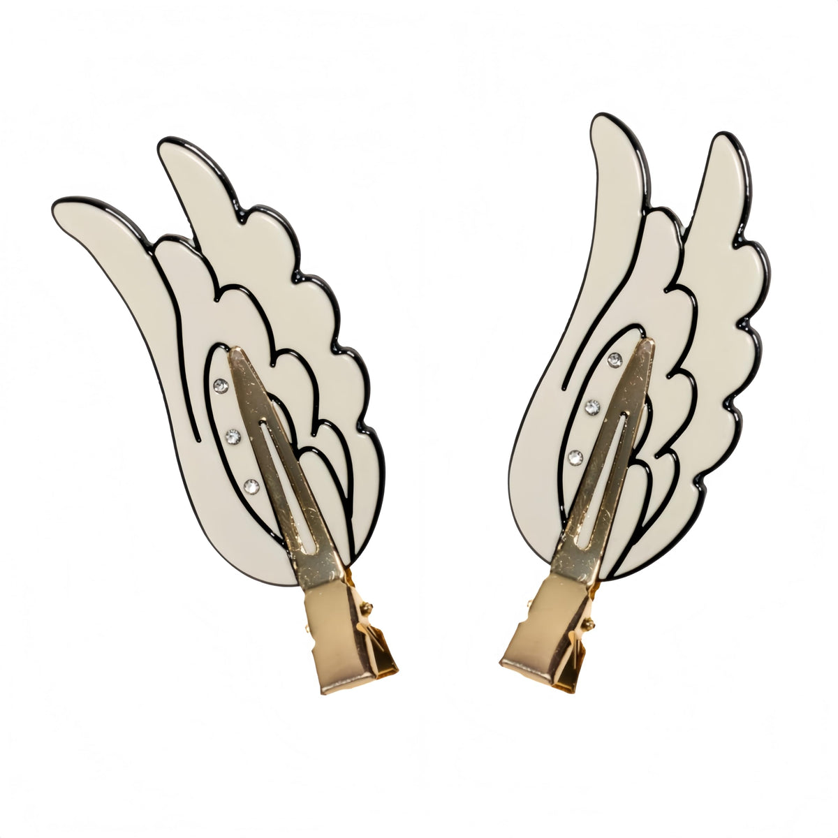 2 Piece Angel Wing Hair Clips with Rhinestones Pink Creaseless Hair Clips for Women Cute Wing Hairpins Kawaii Cartoon Barrettes Cute Y2K Makeup Accessories