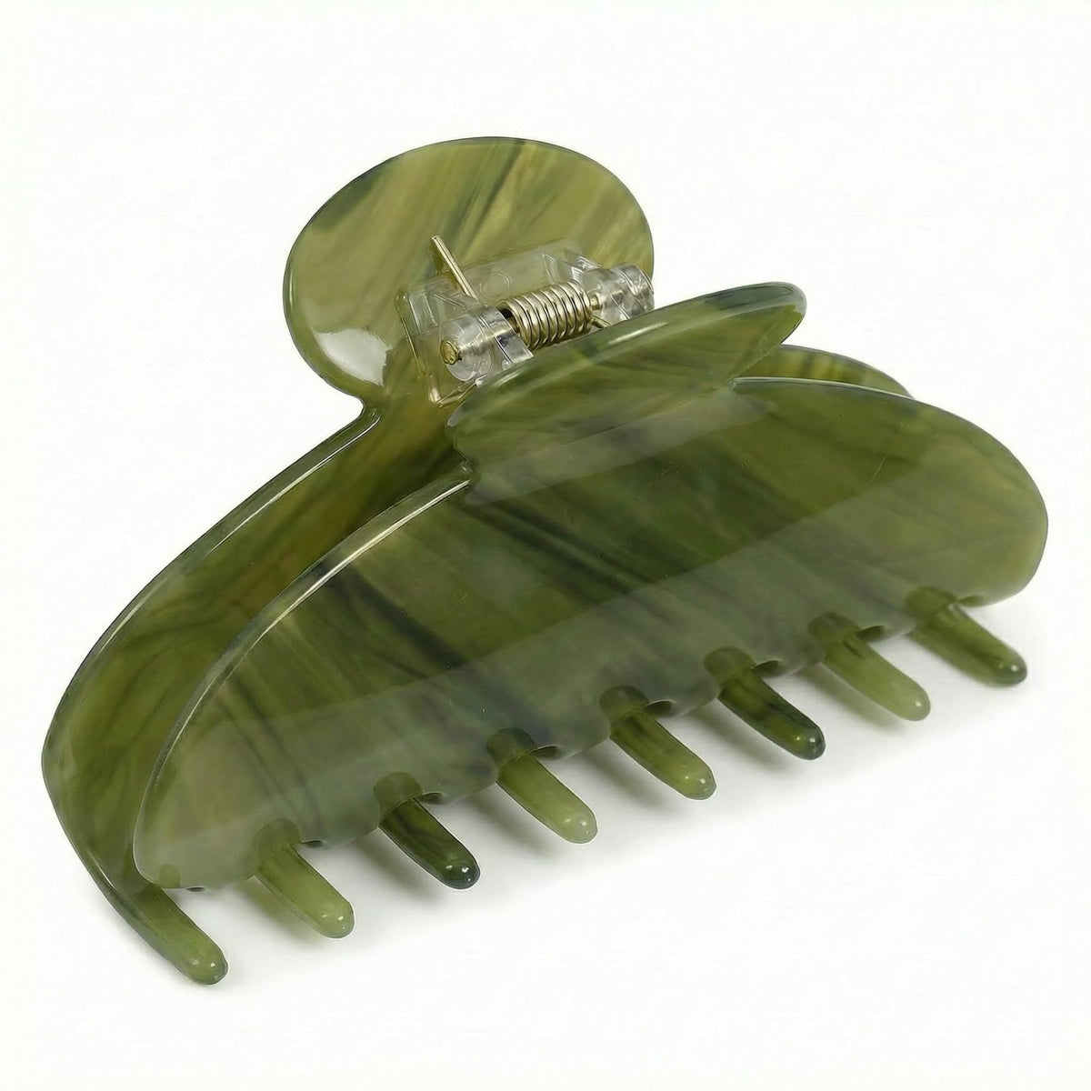 4 Inch Acetate Hair Clip, Olive Green Claw Clip for Women