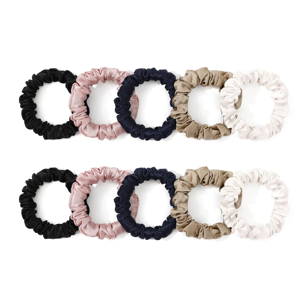 LilySilk Hair Tie, 100% Mulberry Silk Hair Scrunchies for Frizz & Breakage Prevention, Elastic Silk Ponytail Holders, 1Pc, Ivory