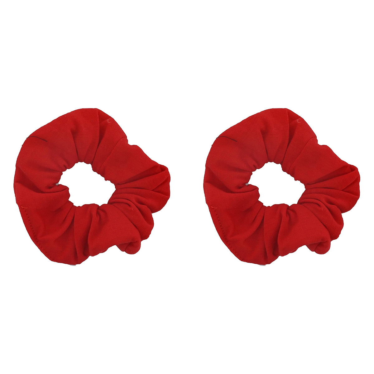 Motique Accessories Solid Scrunchies for Women, Set of 2, Navy Blue