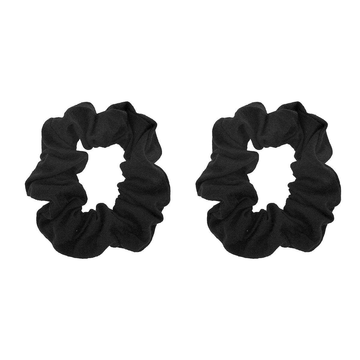 Motique Accessories Solid Scrunchies for Women, Set of 2, Navy Blue